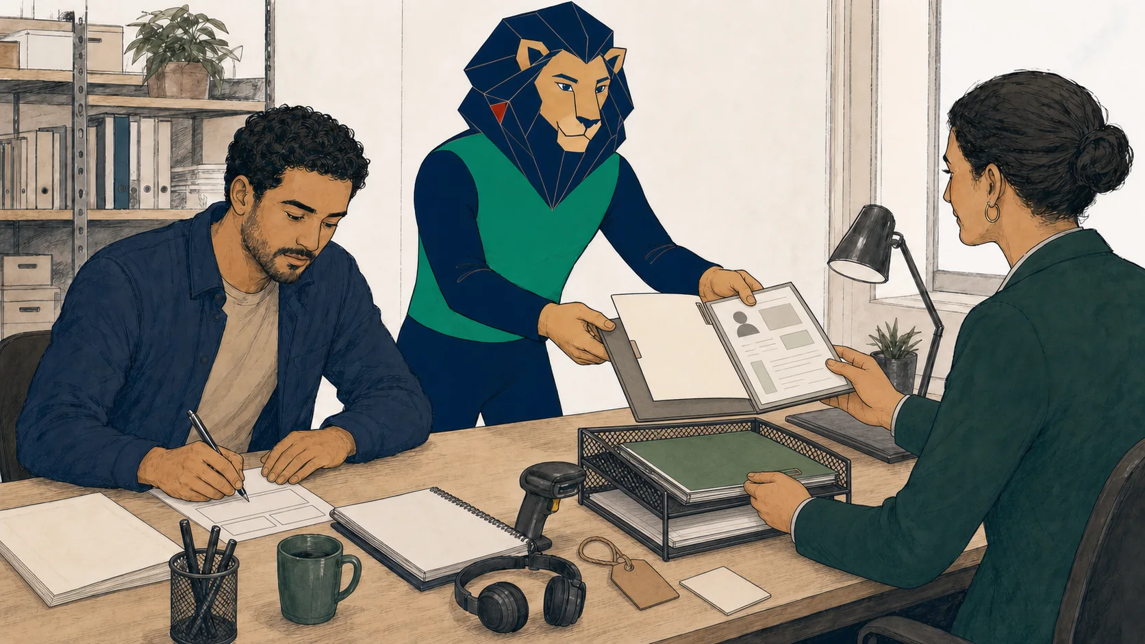 Atlas remet à une recruteuse le dossier ciblé qu’un candidat vient de préparer avec des preuves professionnelles adaptées.