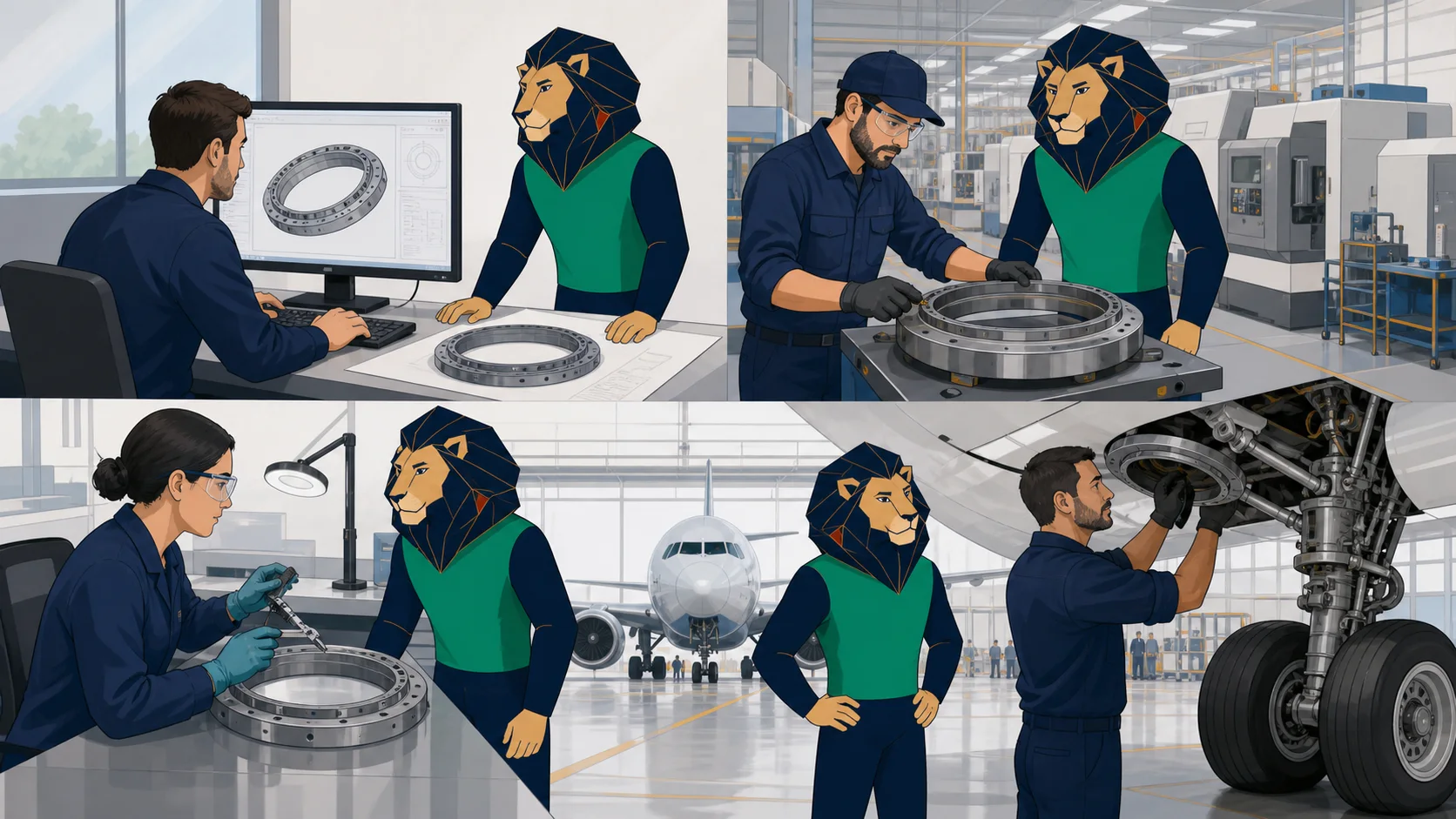 Atlas suit un système d’étanchéité aéronautique entre ingénierie, production, contrôle qualité et maintenance dans une usine de Nouaceur.