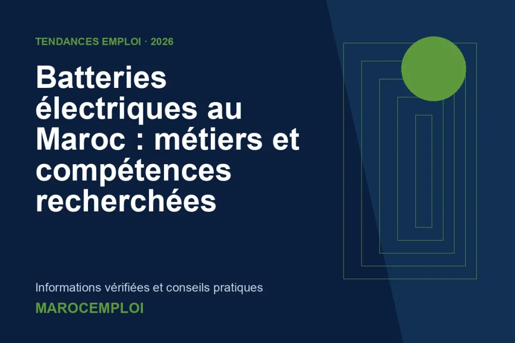 Batteries électriques au Maroc : métiers et compétences recherchées