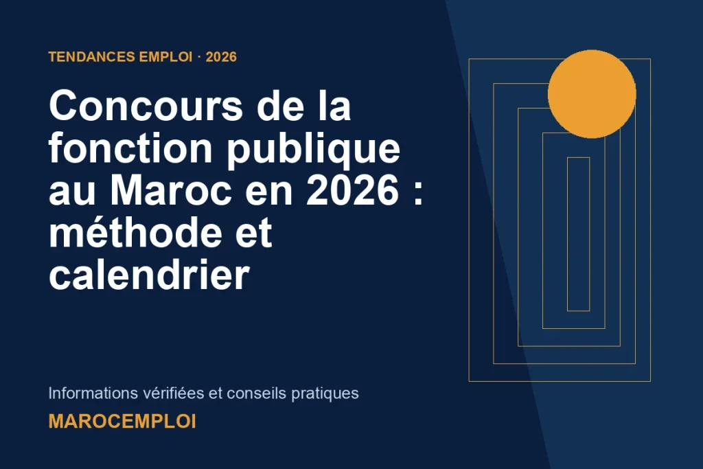 Concours de la fonction publique au Maroc en 2026 : méthode et calendrier