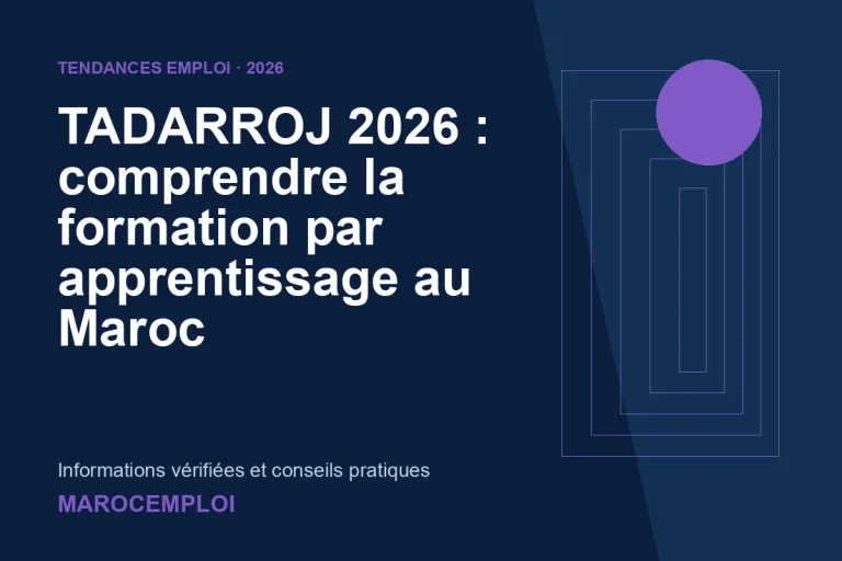 TADARROJ 2026 : comprendre la formation par apprentissage au Maroc